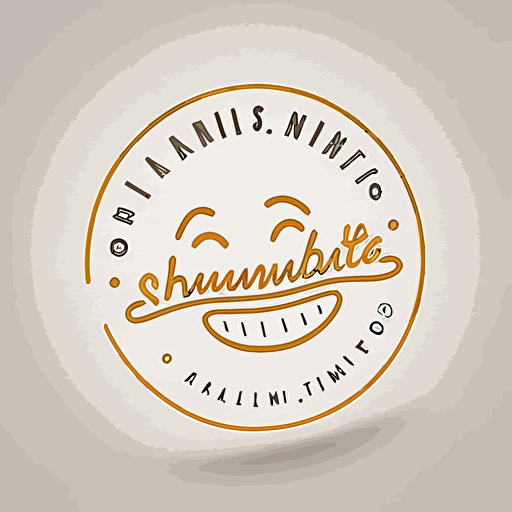 minimalistic, horizontal logo for company called "smiling prints", doodle style, vector