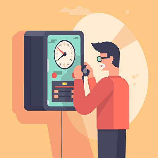 person read a Electricity meter flat design concept illustration vector art