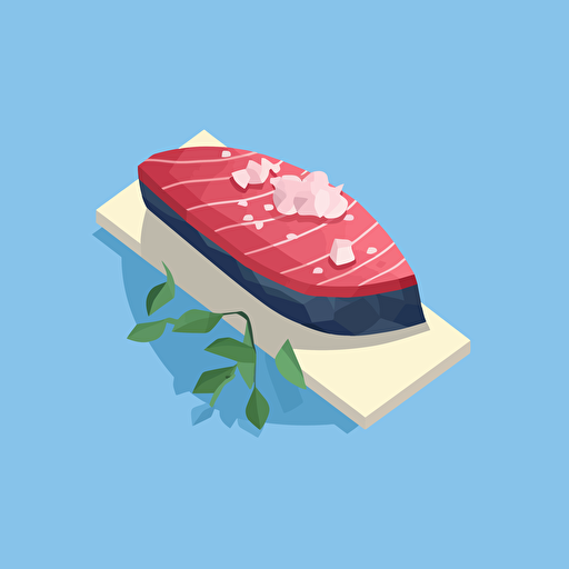 a tuna nigiri isometric vector illustration