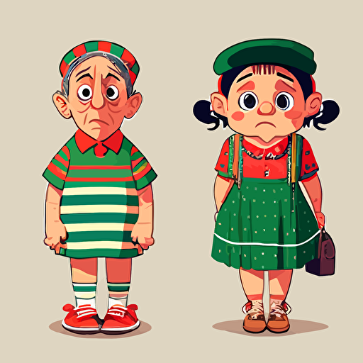 crea un vector sobre el personaje enano de medio metro vestido del chavo del ocho