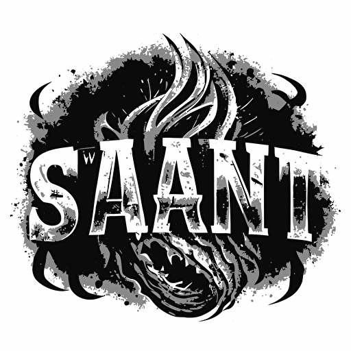 burned scared branded textured font in black and white vector that reads “VISUAL SAVANT”.