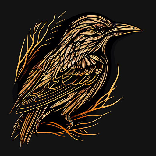 a logo of a bird in vector, line drawing made in CorelDraw