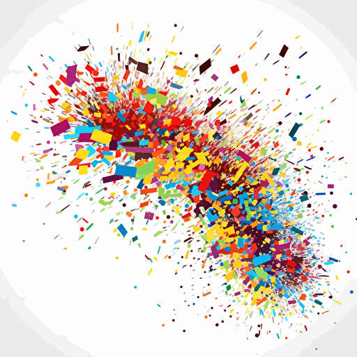 vector burst of multi-color confetti