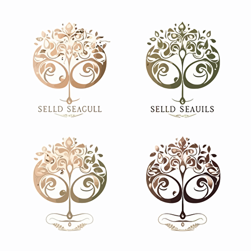 logo for a natural brand call soul&senses, vector, abstract, luxury, ultra detailed, catchy,