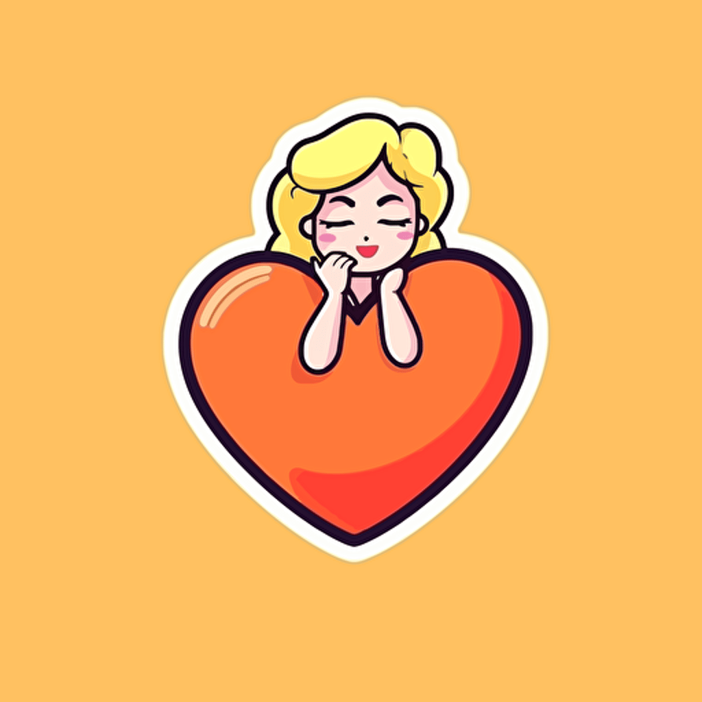 cute girl peach animed vector logo, high color