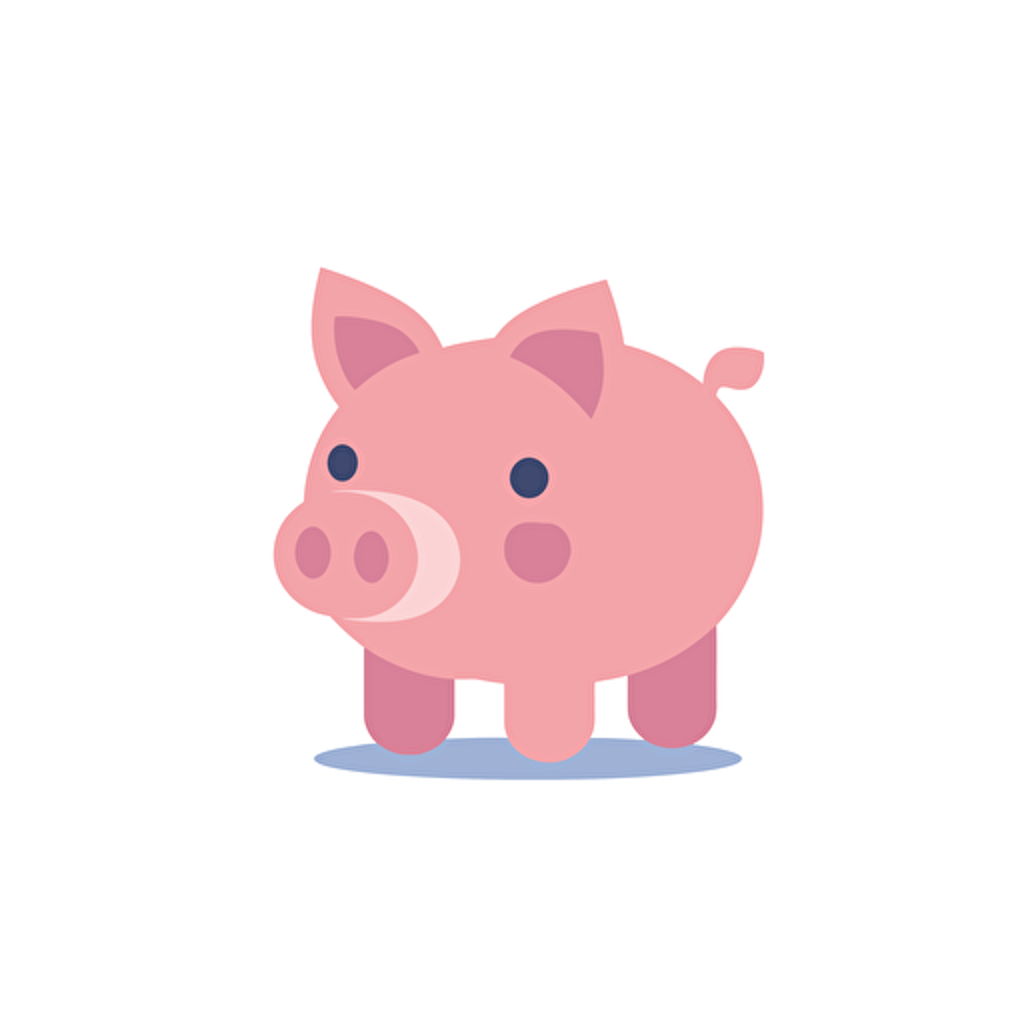 piggy bank, vector, flat design, simple, no background