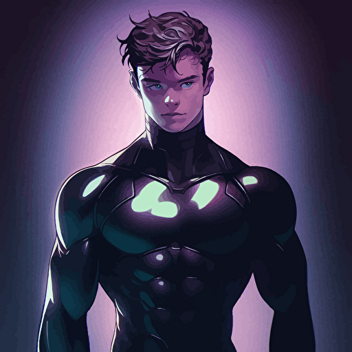 young male futuristic superspy in a black latex bodysuit, handsome, objectified, vulnerable, photogenic, upper body, soft lighting, he is a blend of kj apa and damian lewis, vector, style of tom of finland, alphonse mucha, wally wood, granblue fantasy, photorealism