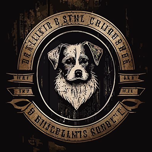 The Broad Street Kennel Club rustic emblem logo vector