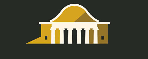 flat vector logo for a bank, gold, white, minimal