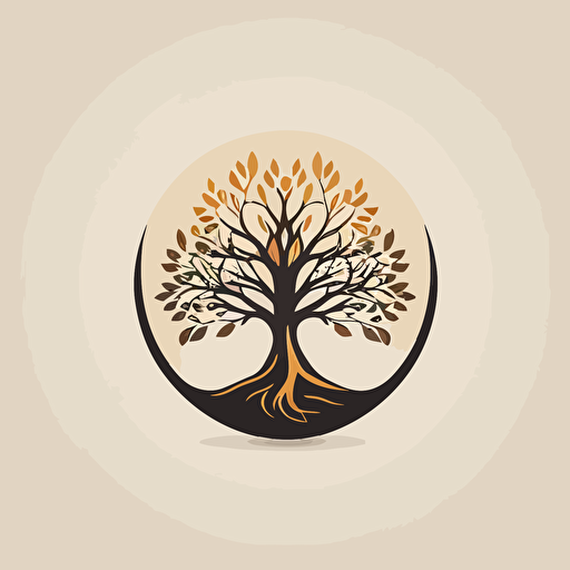 round tree vector icon, vector art, minimalistic, logo design