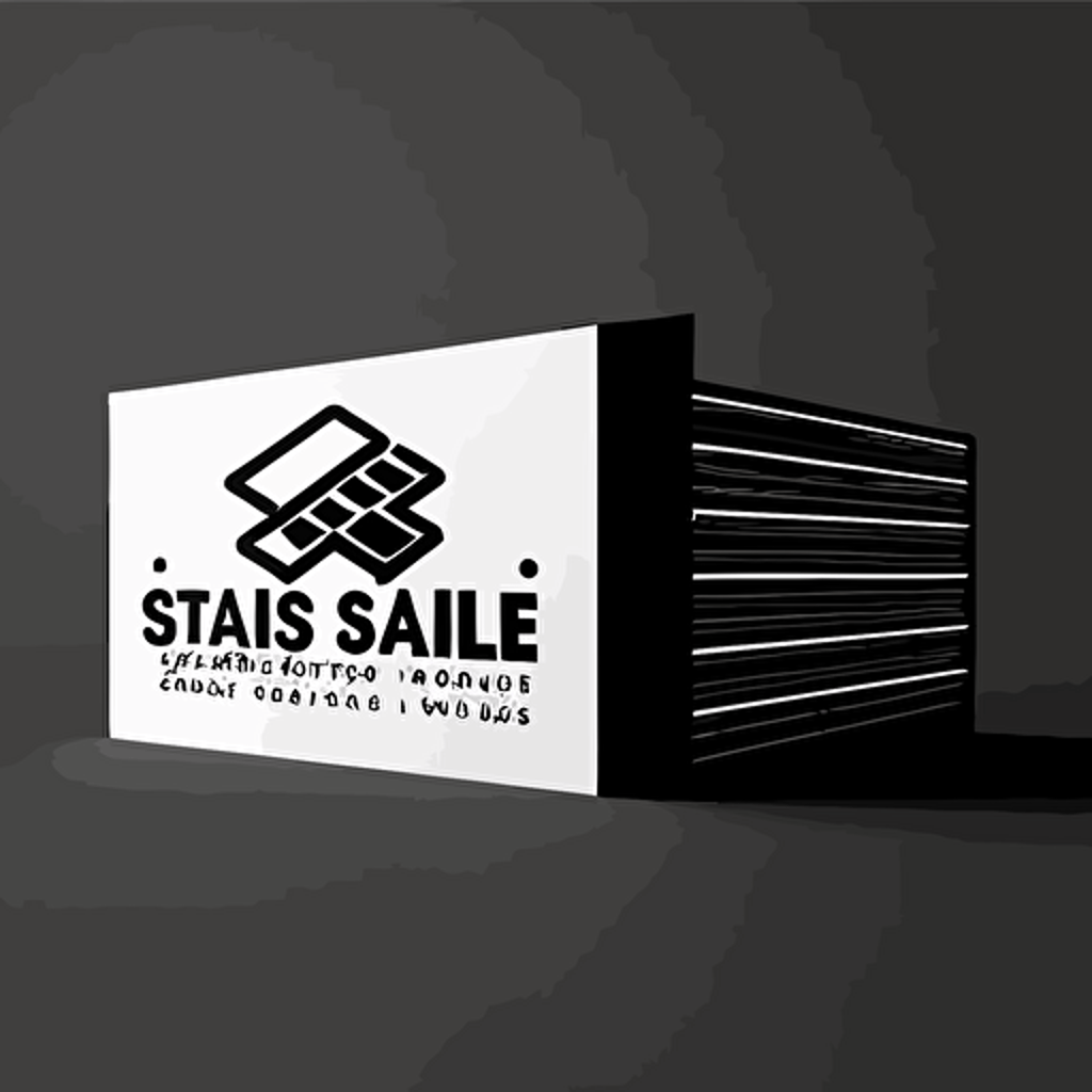 simple 2d black and white vector logo buisness card shelving company