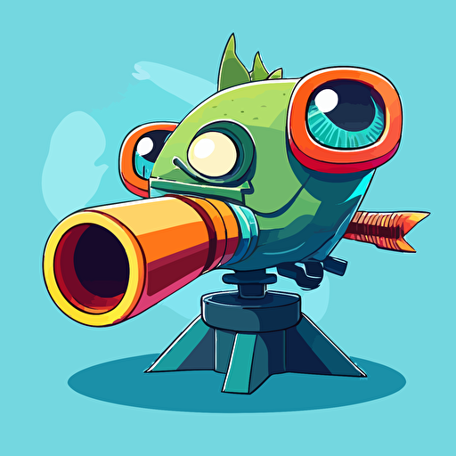 cartoony aquatic bazooka vector, theme is aquatic, cartoony, 2D, concept art, Pet Simulator X