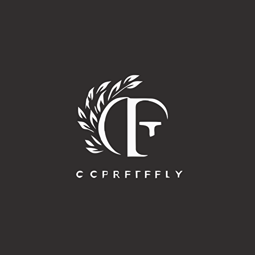 Simple brand logo, combination of letter C and letter F, logo, vector logo, vector design, logo design, design concept, black and white, classic calm design, monograma, company