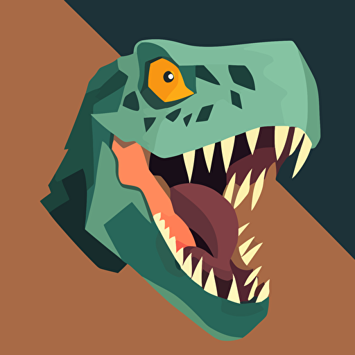 Tiled t-rex head, flat, vector, no background