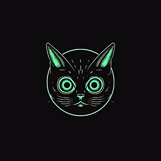 Minimalistic logo, Meanecing, Menacing, Alien Cat, Vector,