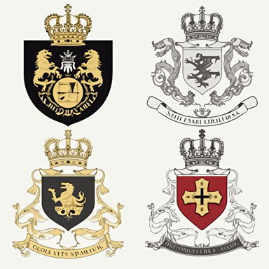 elegant minimalist coat of arms vector grahics, mixing the coat of arm of Paris and the coat of arm of Gothenburg and the coat of arms of Caracas