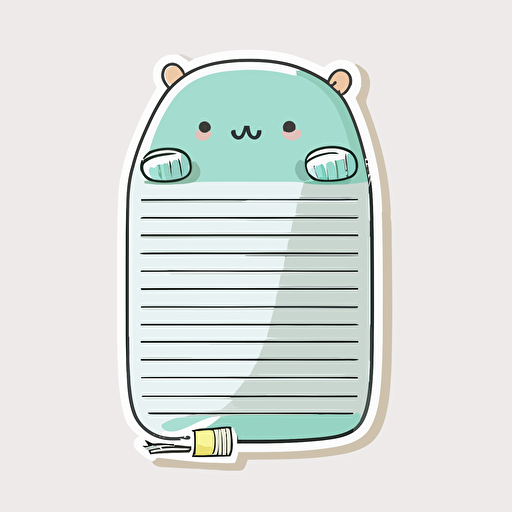 sticker design, lined paper for writing, cute, vector, flat picture