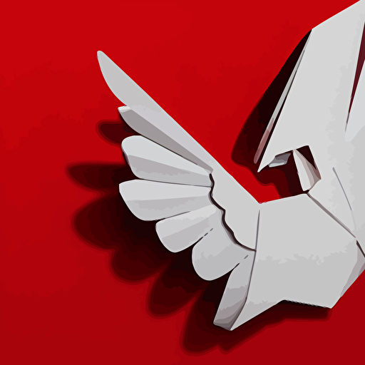 low poly vector white eagle icon book red background cgsociety artstation octane render