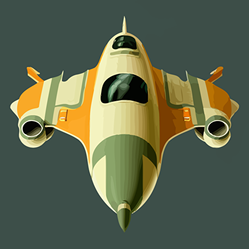 space ship, top-down view, simple, vector