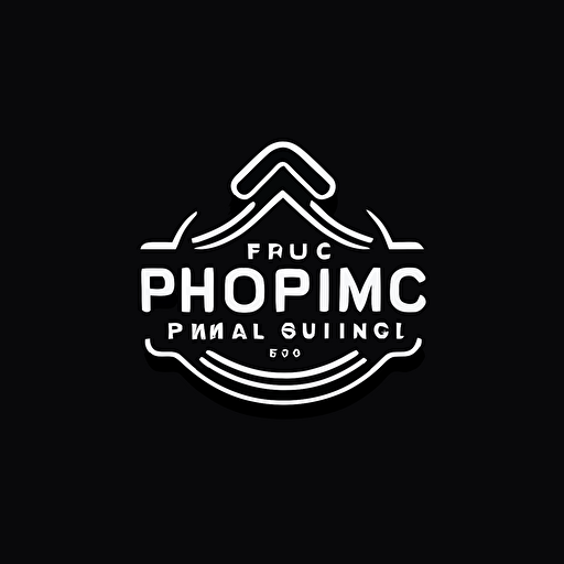 roof plumbing company logo, black background, white logo vector, simple