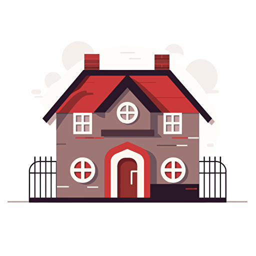 flat logo of a modern house do not use the color white in the logo, vector style on white background