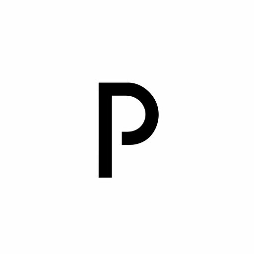 a lettermark logo of the letter P. Cut out of a white square . Abstract creative vector simple