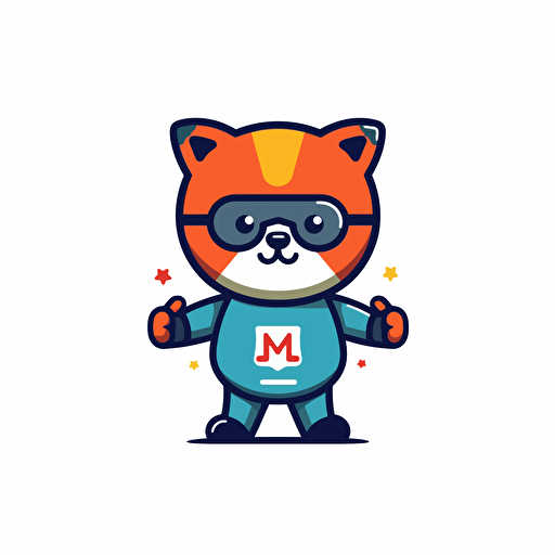 a mascot logo of a product manager, simple, vector