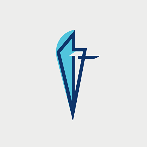 minimalist logo, Stake, Stake splitting the air, blue stake, in the style of nba team logo, flat design, vector render