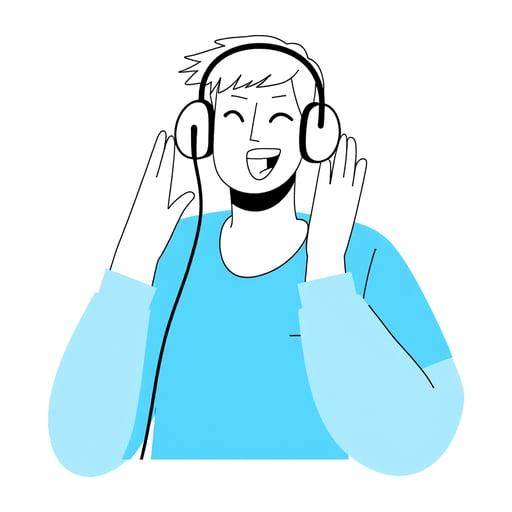 a person listening to music