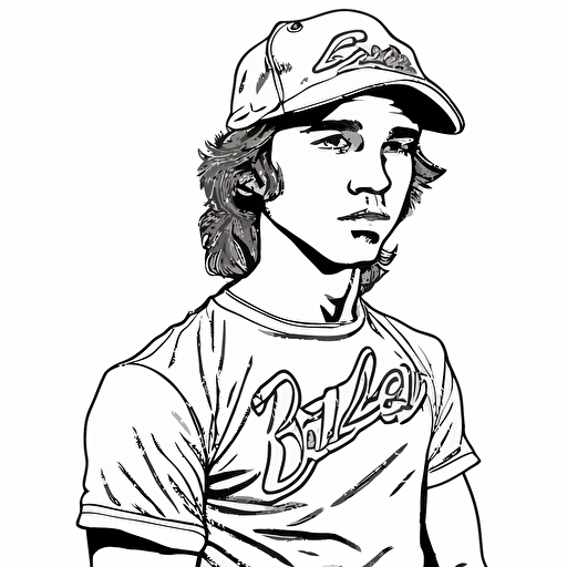 2d vector drawing coloring page of dazed and confused