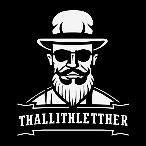 make logo for "The Grillfather" vector art, black only, white background, simple
