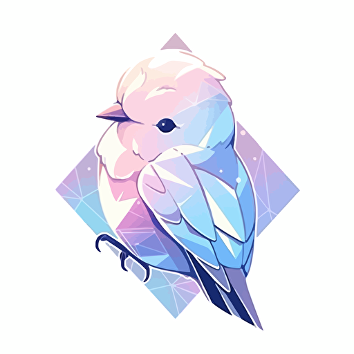 A gradient-colored origami bird sticker, featuring a smooth color transition from one shade to another, creating a visually appealing and stylish design, Artwork, vector illustration,