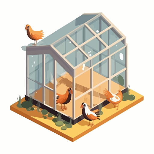 isometric cartoon vector image of a broken aviary cage with no birds inside, transparent background