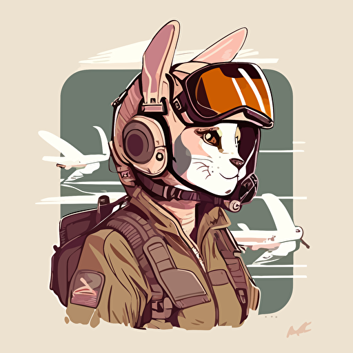 female bunny jet pilot vector