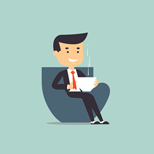 sitting in a cup of coffee, vector flat, PNG, SVG, vector illustration