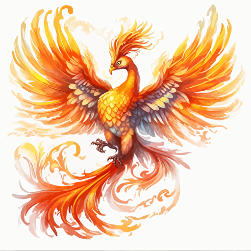 epic phoenix bird sticker png hq white background vector