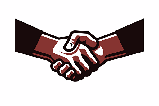 clasp brother handshake as vector symbol isolated on solid white background, high quality