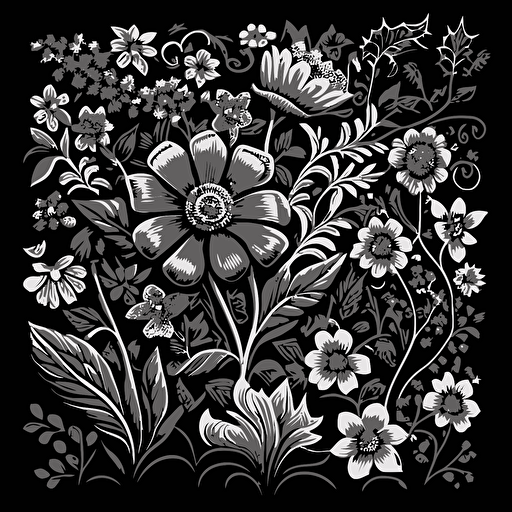smal flower background illustration vector one color