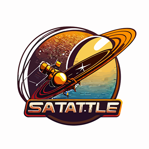 satellite logo vector art, white background