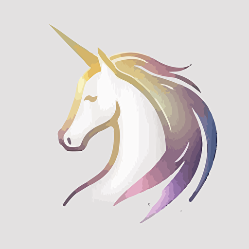 minimal logo mark with unicorn,simple,Geometric, emboss,Morning Lighting, mandalacolor,white background,Vector,