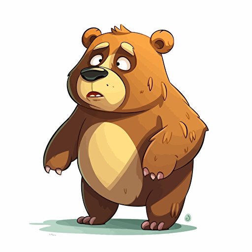 bear, detailed, cartoon style, 2d clipart vector, creative and imaginative, hd, white background
