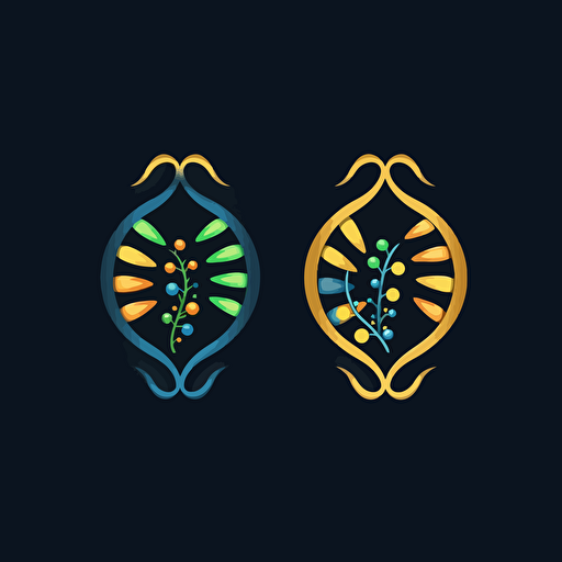 basic logo dna and plant vector