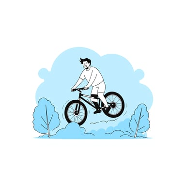 a person riding a mountain bike