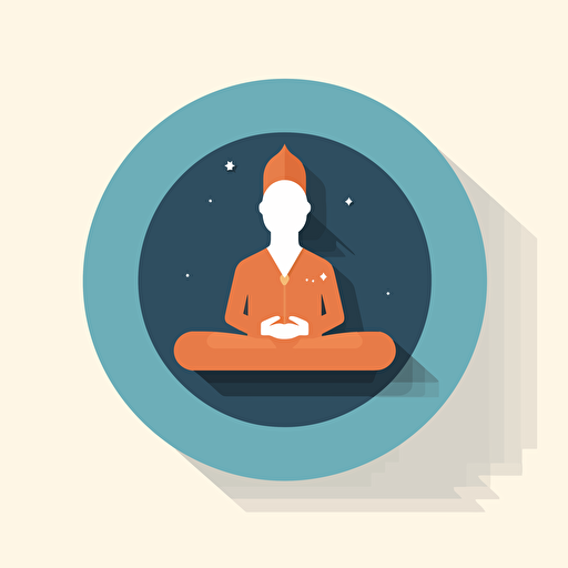 meditation icon, flat vector,
