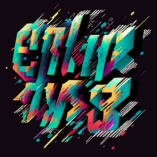 glitchy letters,vector