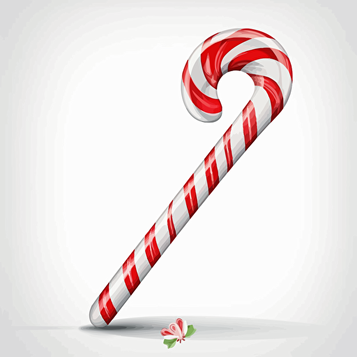 cartoon style candy cane clear white background vector
