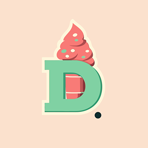big letter D, plus sign, logo design, a letter mark, a logo for an ice cream brand, simple, vector