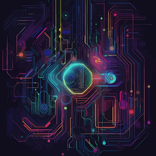 Texture futuristic ilustration. Made by iron and wires, futuristic style with details, neon colors. Vector style.