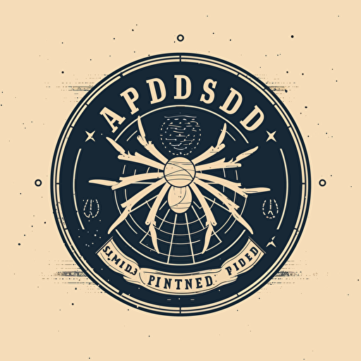 Design logo, art, flat design, vector. brand identity is for a hand-crafted american made products. text Spider Island Trading Company