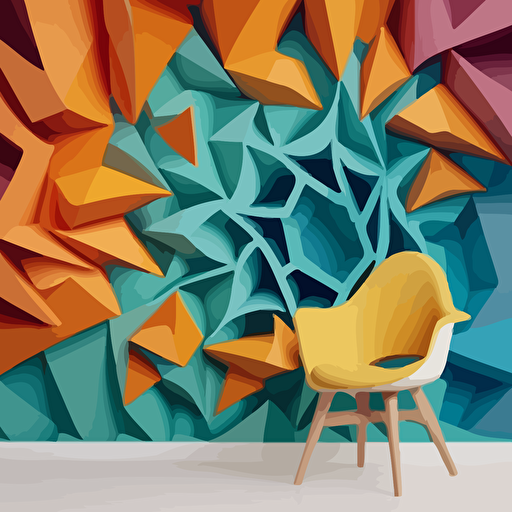 wallpaper vector mural nature geometric form plain colour